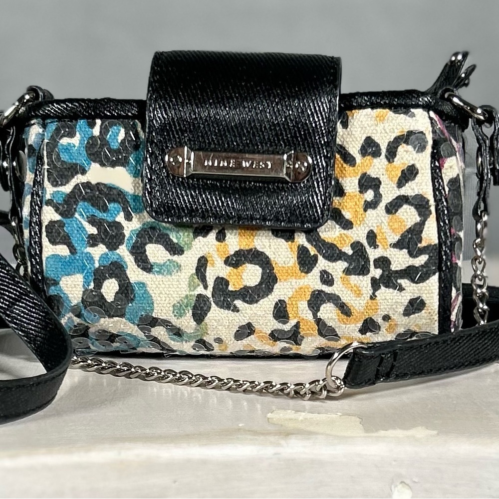 Vintage 90's/Y2K Nine West Vibrant Leopard Crossbody Bag - Picture 2 of 3